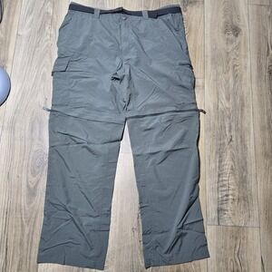Columbia Mens Kestrel Trail Omni-wick Convertible Pants Shorts Grey Green 40x31